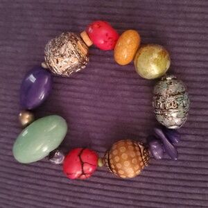 Chunky multi colored stone bracelet